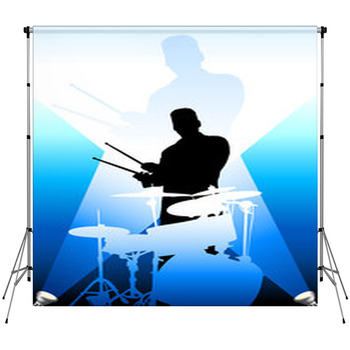 Drums Players Under The Bright Lights Fleece Backdrop