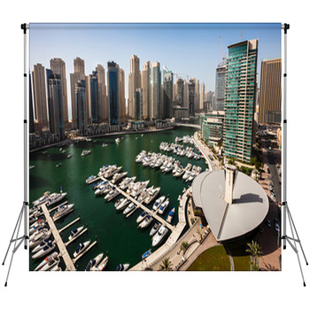 Dubai Marina Fleece Backdrop