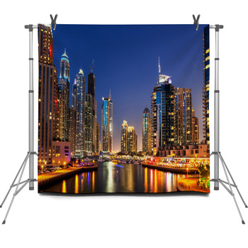 Dubai Marina Fleece Backdrop