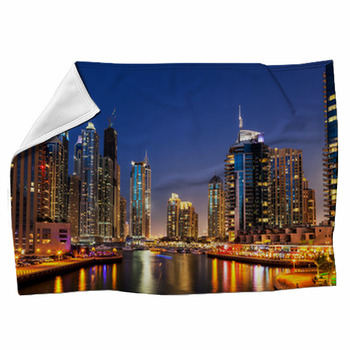 Dubai Marina Fleece Blanket