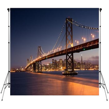 Dusk Over San Francisco Bay Bridge And Fleece Backdrop