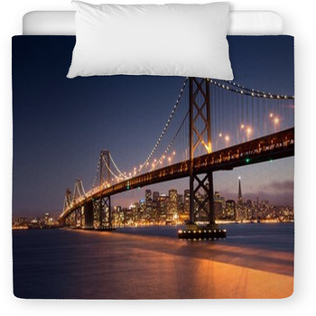 Dusk Over San Francisco Bay Bridge Toddler Comforter