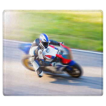 Dynamic Motorbike Racing Area Rug