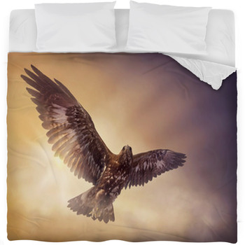 Eagle Flying Fleece Bed Blanket