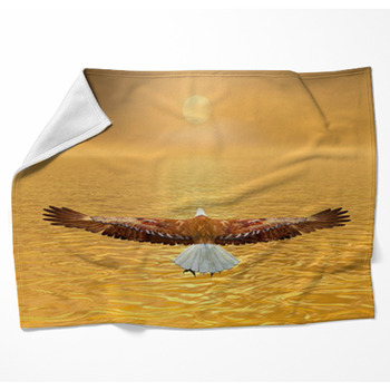 Eagle Going To The Sun - 3D Render Woven Throw Blanket