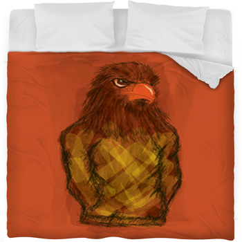 Eagle Hand Drawn Fleece Bed Blanket