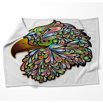 Eagle Hawk Psychedelic Art Woven Throw Blanket