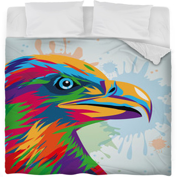 Eagle Icon Animal And Art Design Fleece Bed Blanket