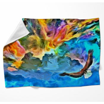 Eagle In Heavens Painting Woven Throw Blanket