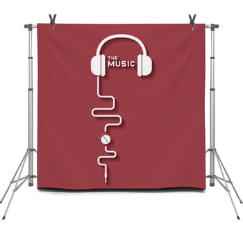 Earphone Music Fleece Backdrop