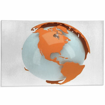 Earth Planet Globe. 3D Render. America View. Area Rug