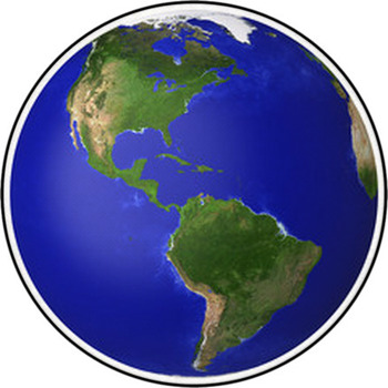 Earth Planet Globe Map. Round Rug