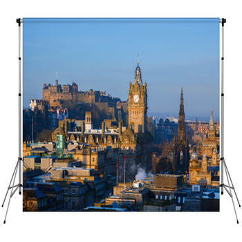 Edinburgh Morning Skyline Fleece Backdrop