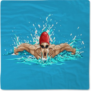 Editable Vector Illustration Of Sportsman Baby Blanket