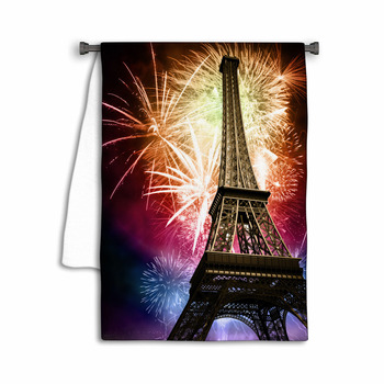 Eiffel With Fireworks Towel