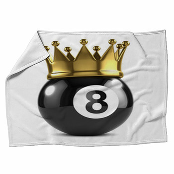 Eight Ball With Gold Crown Fleece Blanket