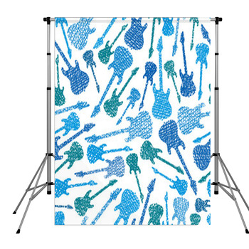 Electric Guitars Music Theme Pole Pocket Backdrop