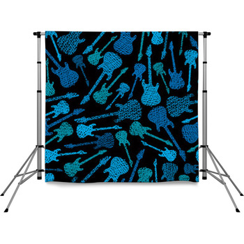 Electric Guitars Seamless Pole Pocket Backdrop