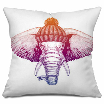 Elephant print throw clearance pillows