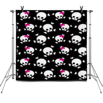 Emo Background With Skulls Fleece Backdrop