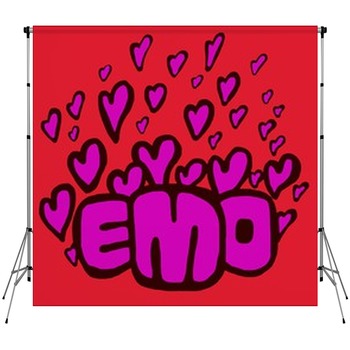 Emo Hearts Custom Size Backdrop