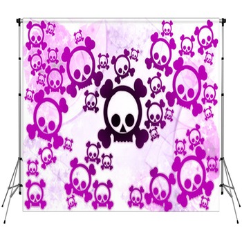 Emo Skulls Background Custom Size Backdrop