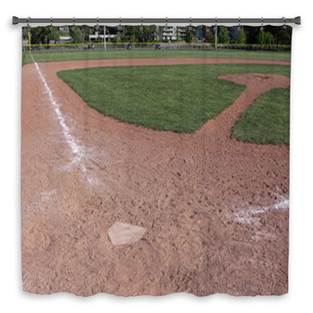 Empty Baseball Field Custom Size Shower Curtain