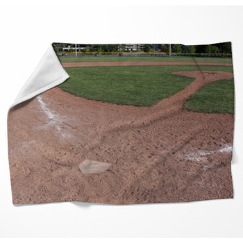 Empty Baseball Field Woven Throw Blanket