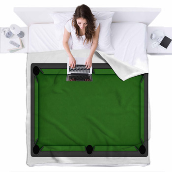 Empty Billiard Table Fleece Bed Blanket