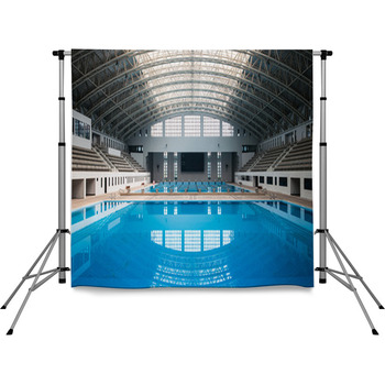 Empty Swimming Pool Pole Pocket Backdrop