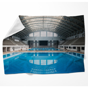 Empty Swimming Pool Woven Throw Blanket