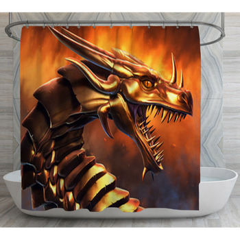 Epic Golden Dragon Shower Curtain