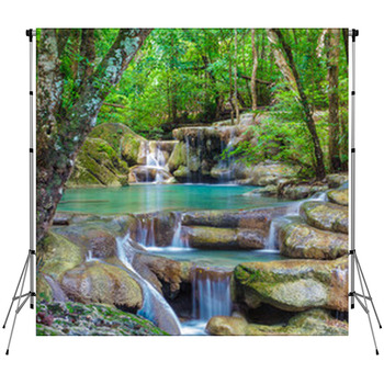 Erawan Waterfall Fleece Backdrop