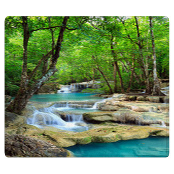 Erawan Waterfall, Kanchanaburi, Thailand Area Rug
