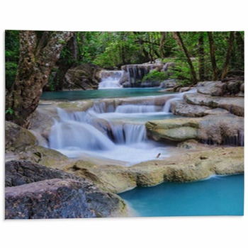 Erawan Waterfall, Kanchanaburi, Thailand Area Rug