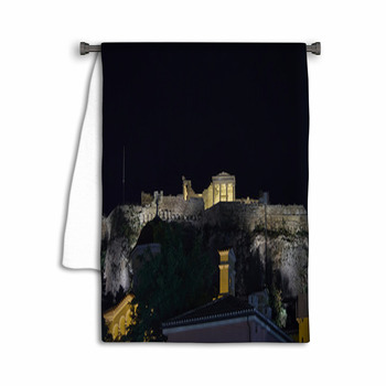Erechtheion Illuminated, Athens Acropolis Greece Towel