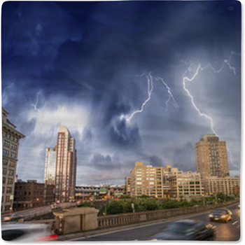 Escaping From City Severe Weather. Cars Baby Blanket