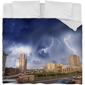 Escaping From City Severe Weather. Fleece Bed Blanket