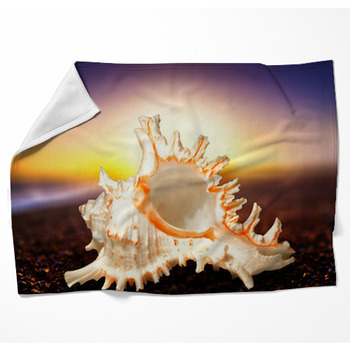 Evening Beach. Woven Throw Blanket