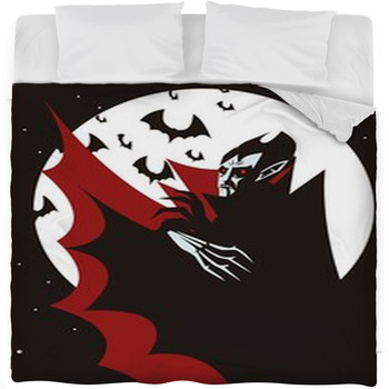 Evil Vampire In The Night Fleece Bed Blanket