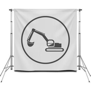 Excavator Icon Vector Custom Size Backdrop