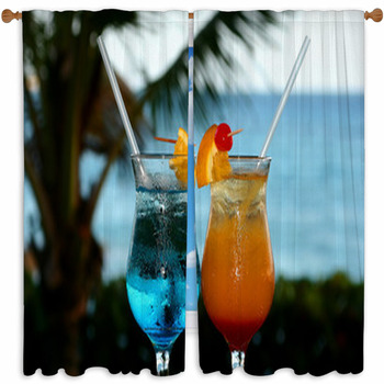 Exotic Drinks Custom Size Window Curtain