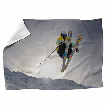Extreme Freestyle Ski Jump Fleece Blanket