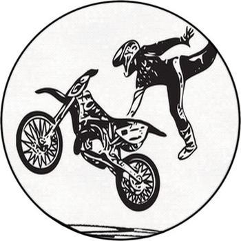Extreme Motocross Racer By Motorcycle Round Rug