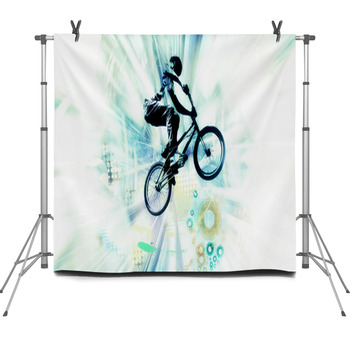 Extreme Sport Bmx Rider Fleece Backdrop