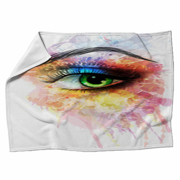 Eye Made Of Colorful Splashes Fleece Blanket
