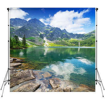 Eye Of The Sea Lake In Tatra Mountains,  Fleece Backdrop