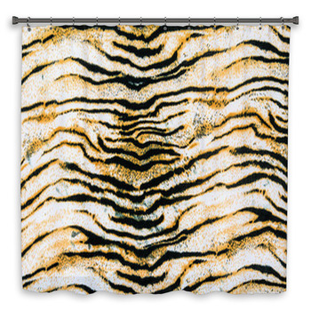 Fabric On The Tiger Striped Shower Curtain