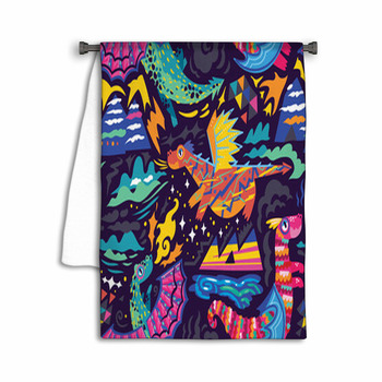 Fairy Dragons Seamless Pattern Towel