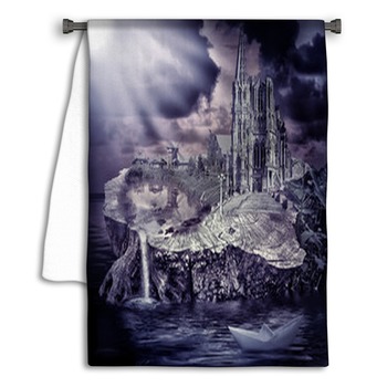 Fairy Tale. Fantasy Castle And Village Towel